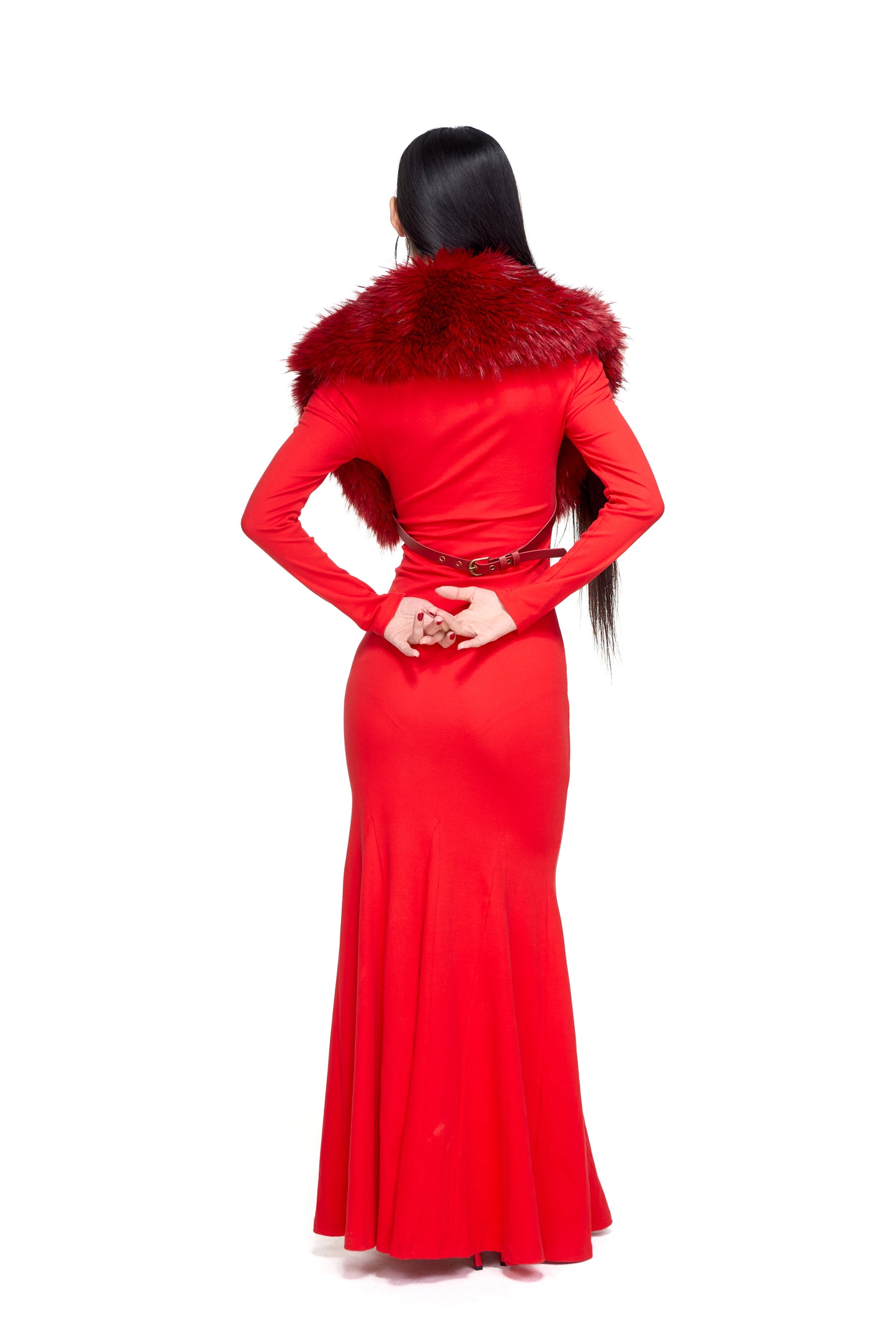 Red Fur Scarf