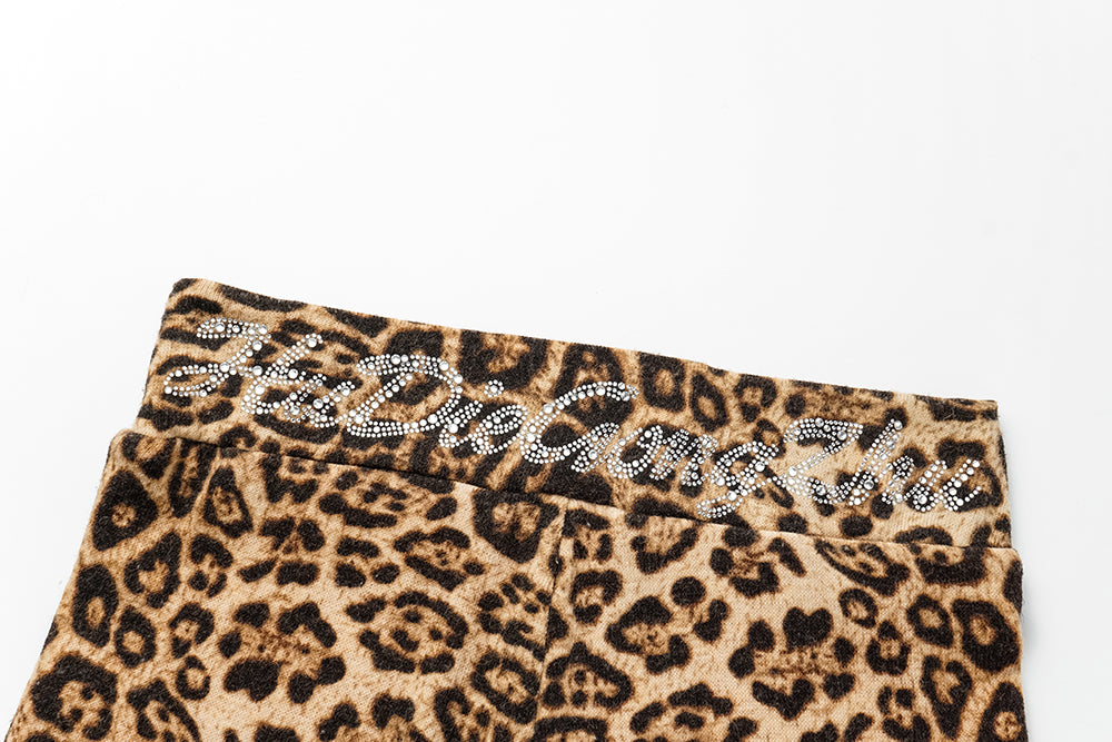 Leopard Rhinestone Shorts