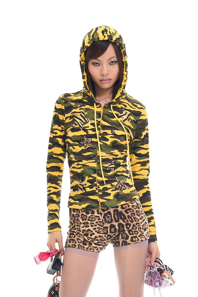 Yellow Camo Star Hoodie