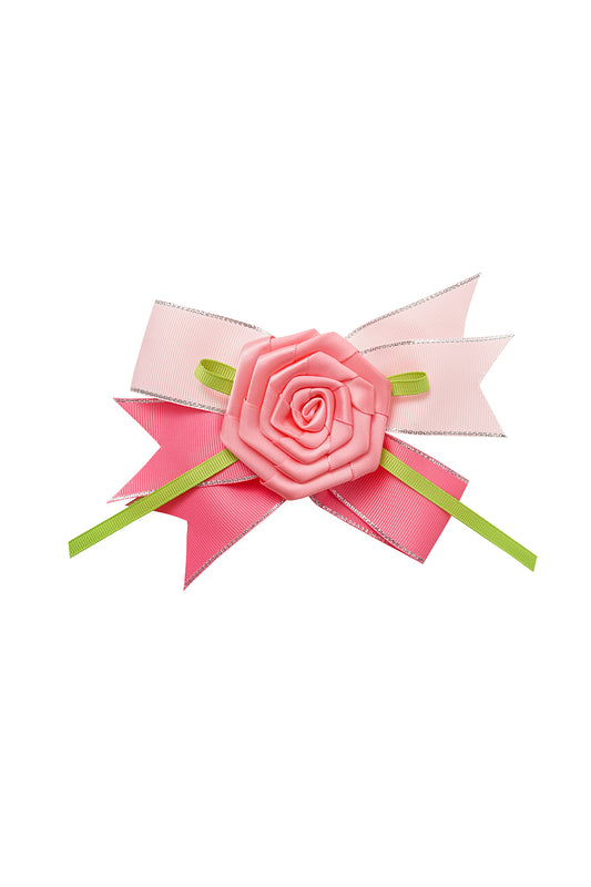 Pink Ribbon Rose Clip