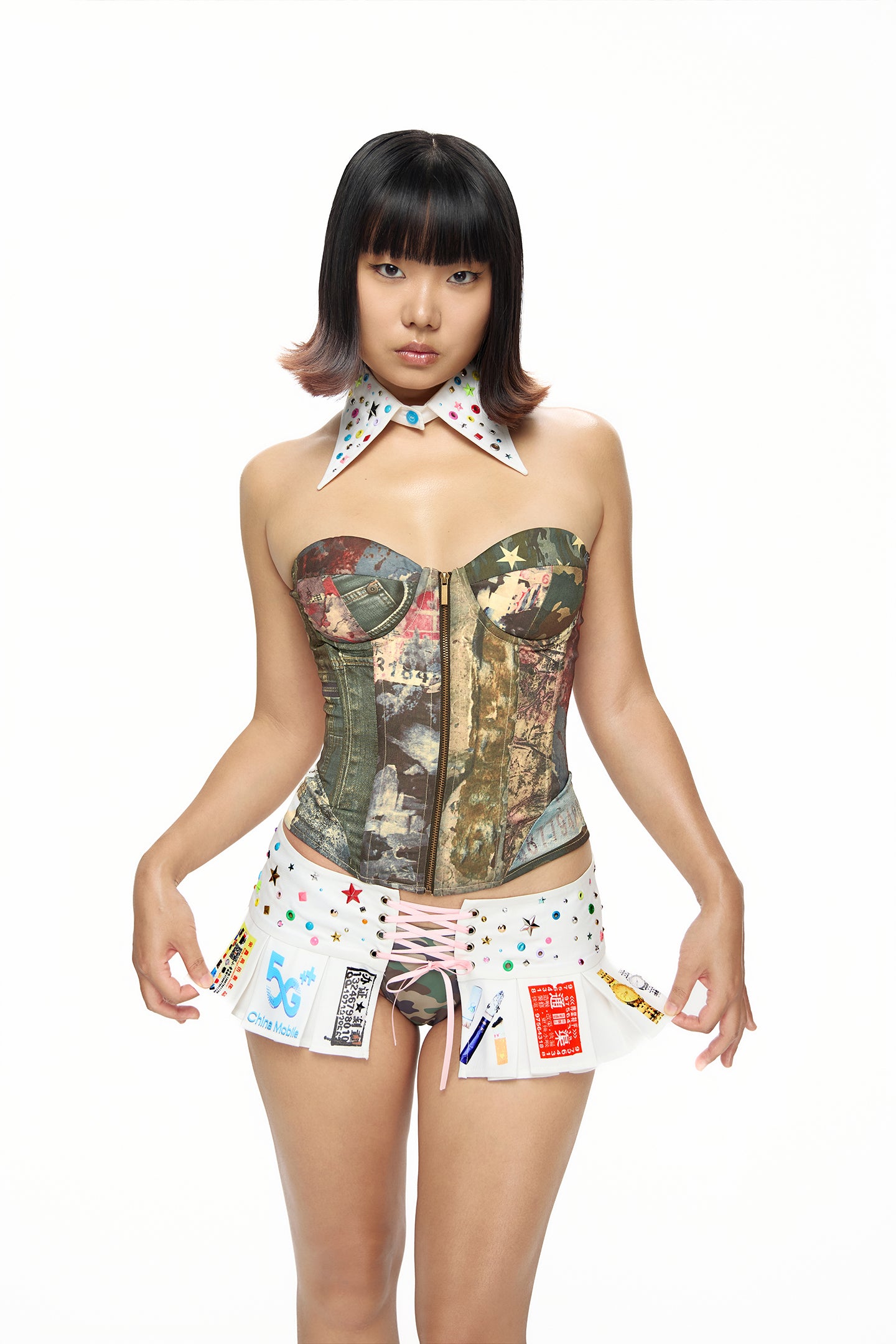 Street Camo Lace-Up Corset