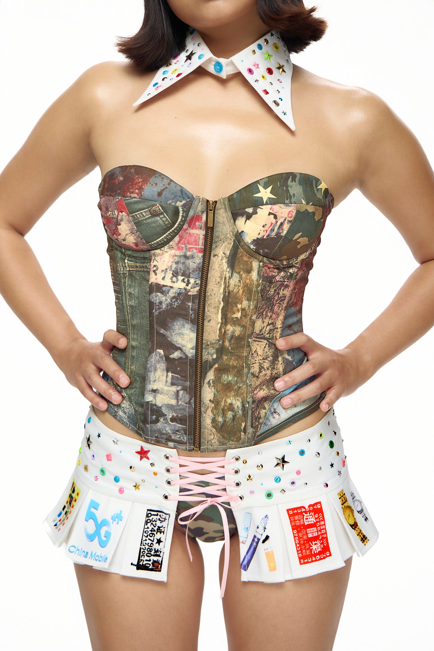 Street Camo Lace-Up Corset