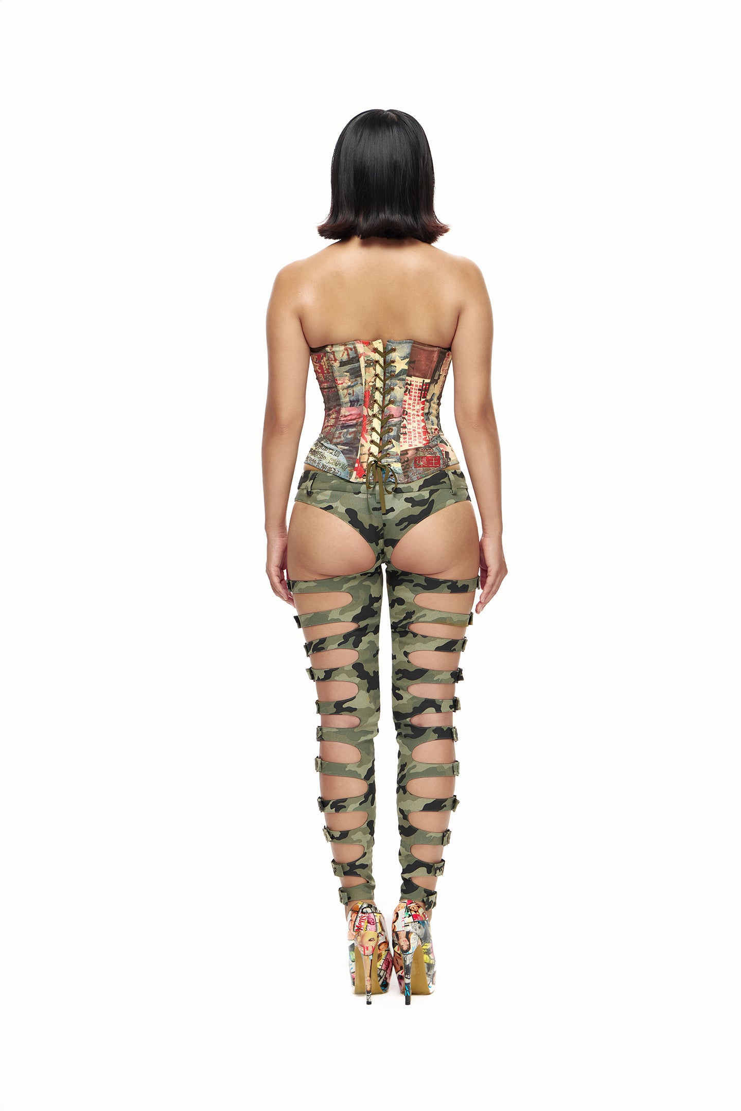 Street Camo Lace-Up Corset