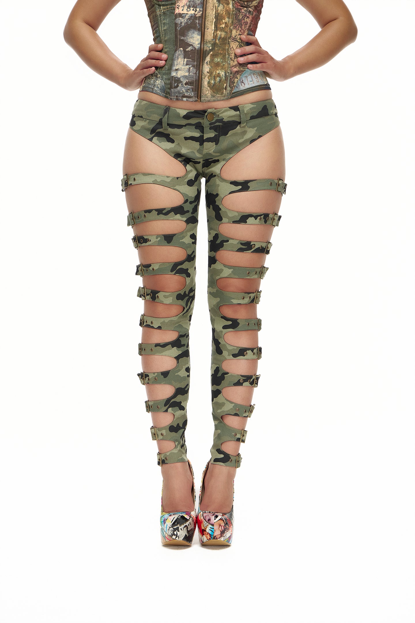 Camo Assless Belt Pants