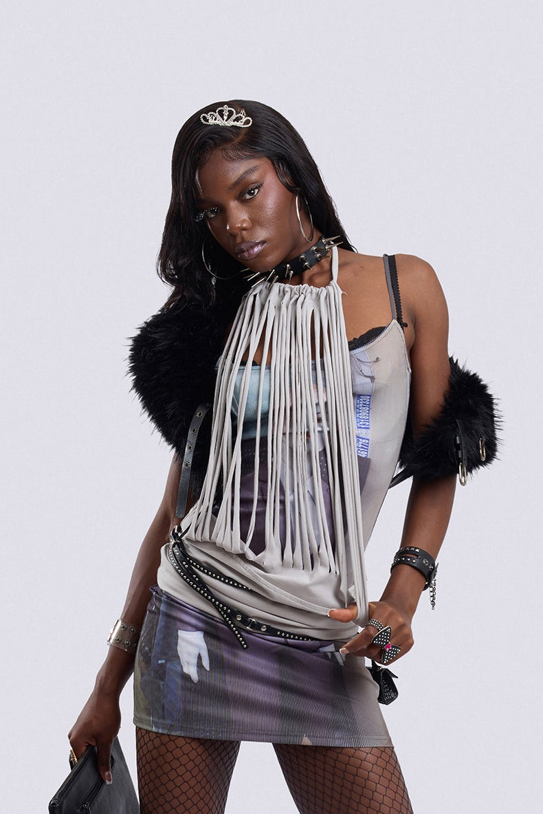 Black Fur Scarf