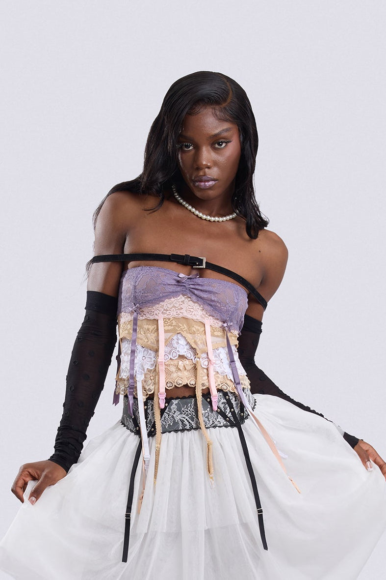 Layered Garter Mesh Set