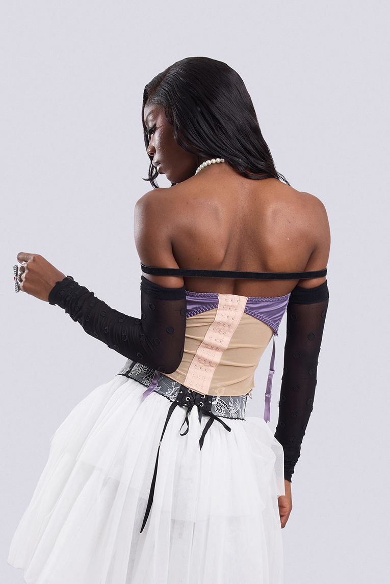Layered Garter Mesh Set