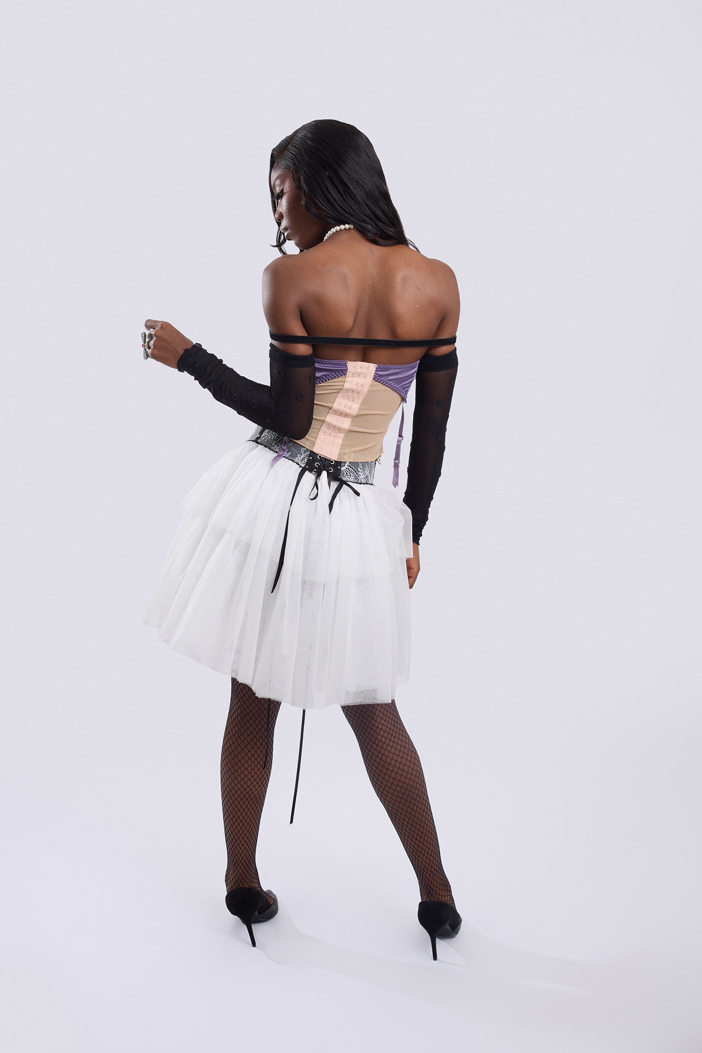 Layered Garter Mesh Set