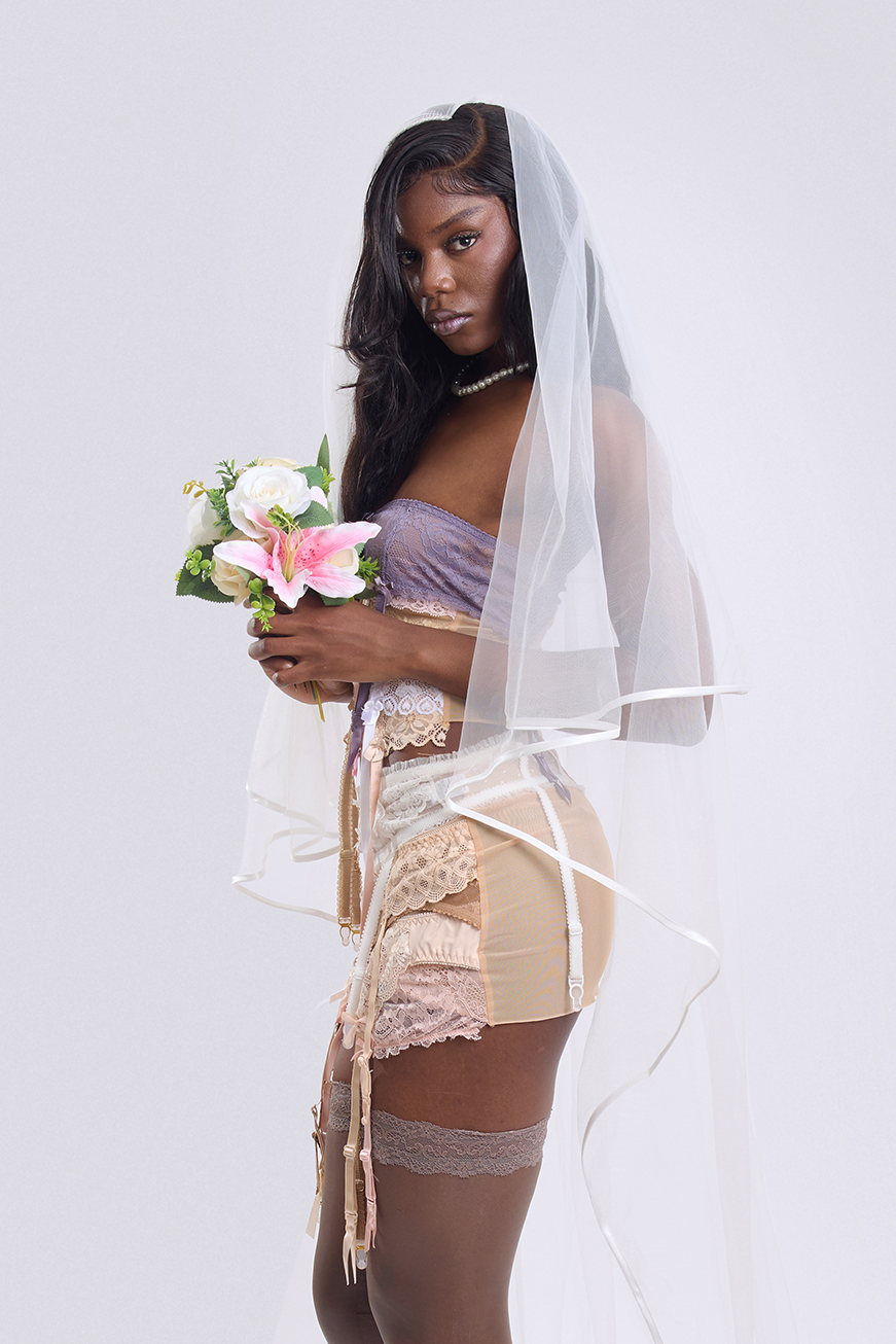 Layered Garter Mesh Set