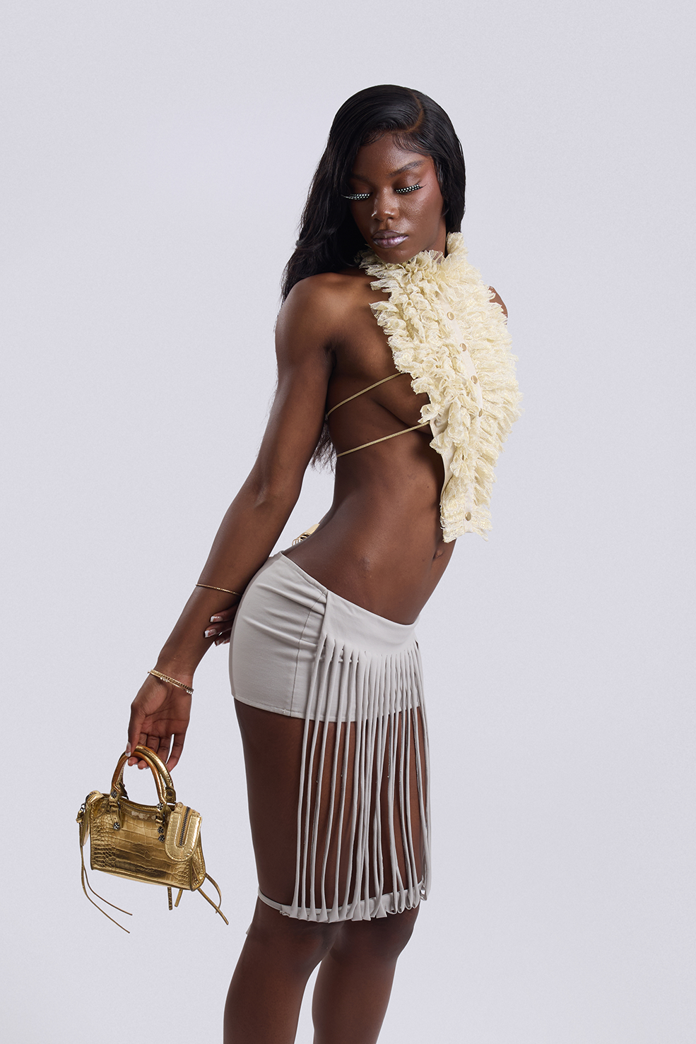 "Forbidden Zone" Multi-Way Fringe Mini Skirt