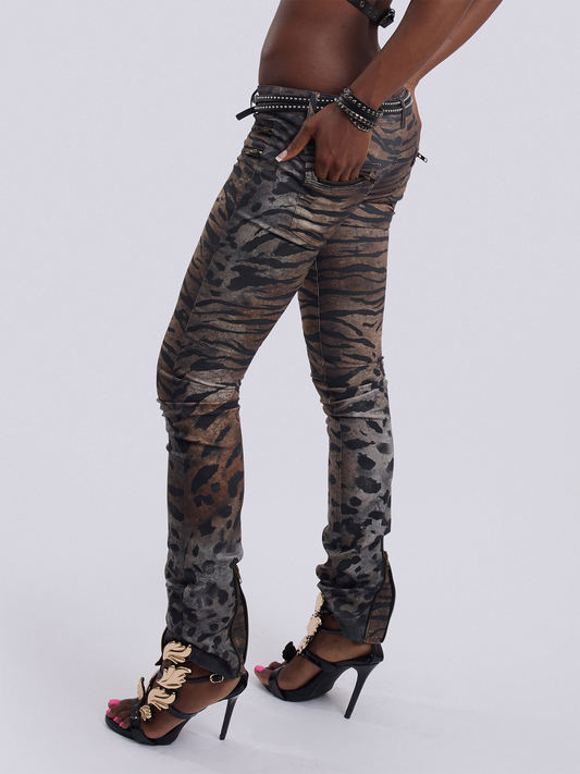 Animal Print Skinny Jeans
