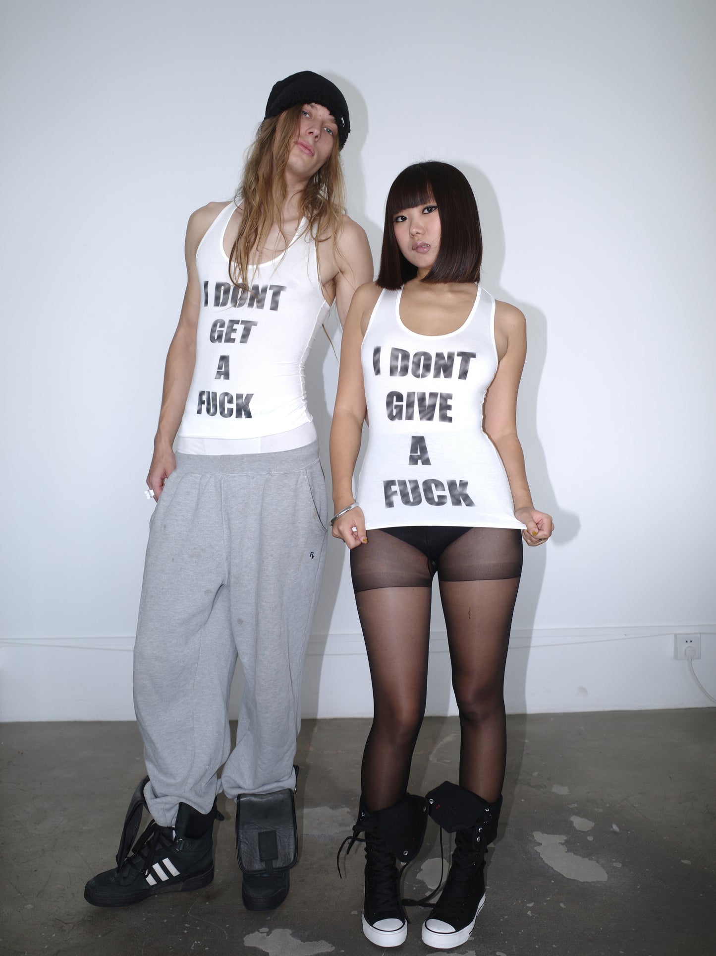 I DONT GIVE/GET A FUCK Spray Tank Top