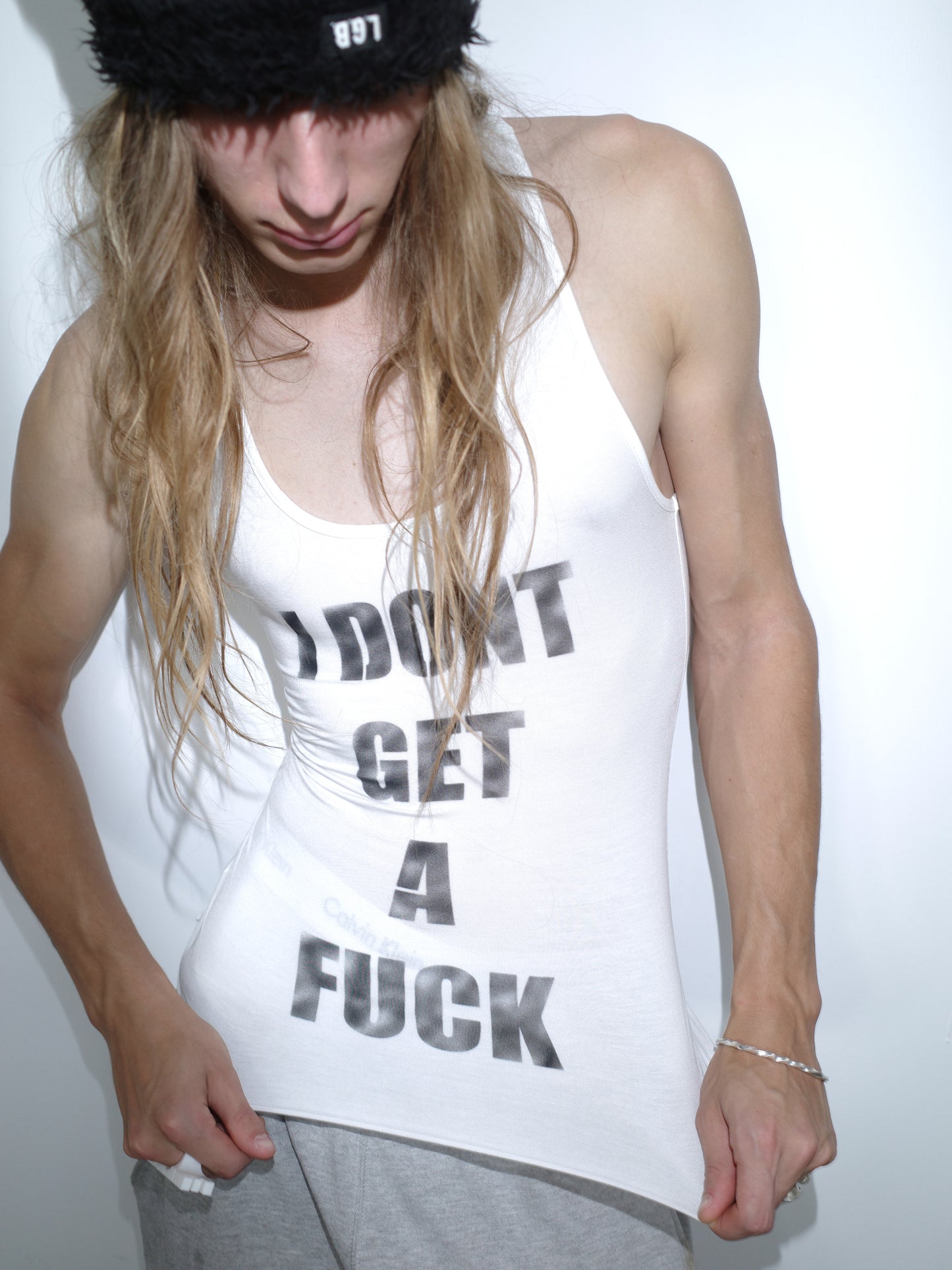 I DONT GIVE/GET A FUCK Spray Tank Top