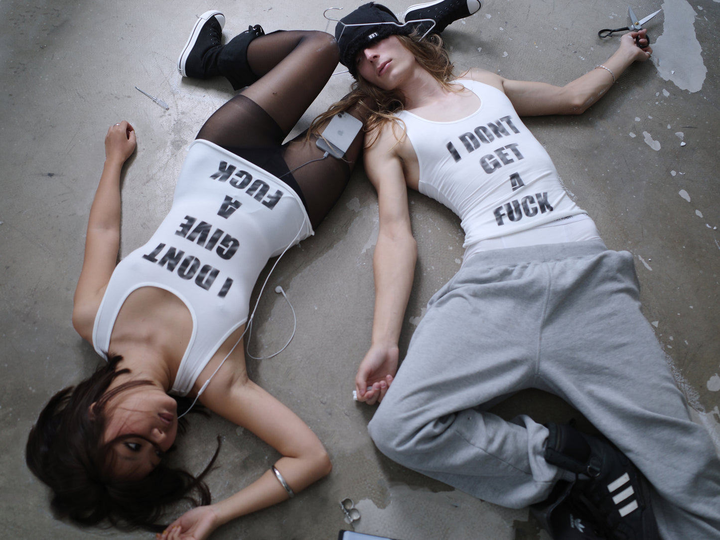 I DONT GIVE/GET A FUCK Spray Tank Top