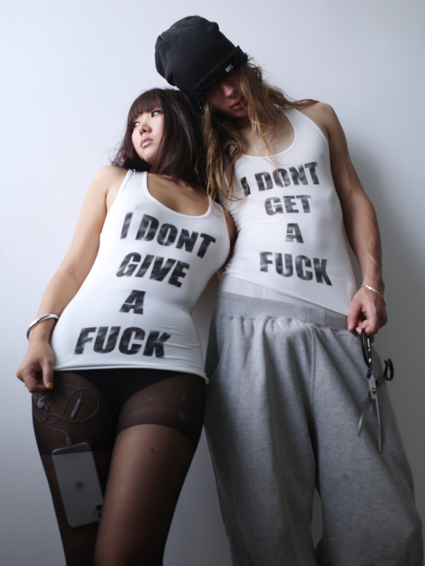 I DONT GIVE/GET A FUCK Spray Tank Top