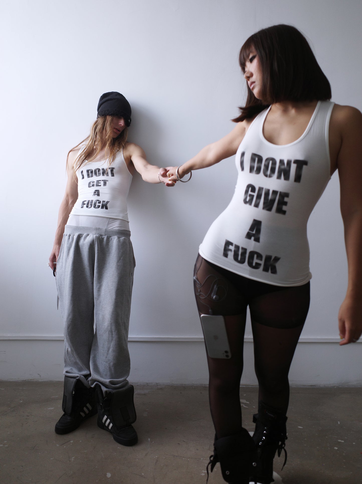 I DONT GIVE/GET A FUCK Spray Tank Top