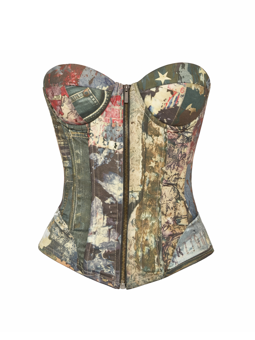 Street Camo Lace-Up Corset
