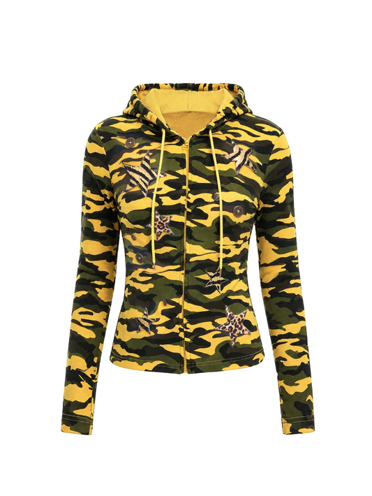 Yellow Camo Star Hoodie